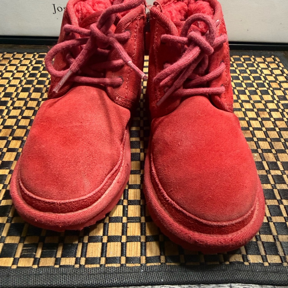UGG Kids Red Suede Boots Boys SZ 12- Box 15